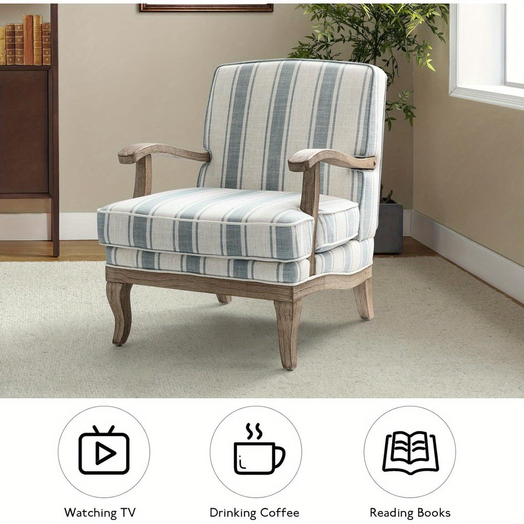 upholstered accent chair   century modern striped chair - Temu