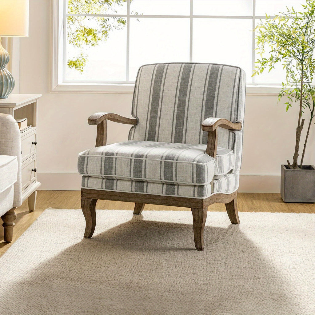upholstered accent chair   century modern striped chair - Temu