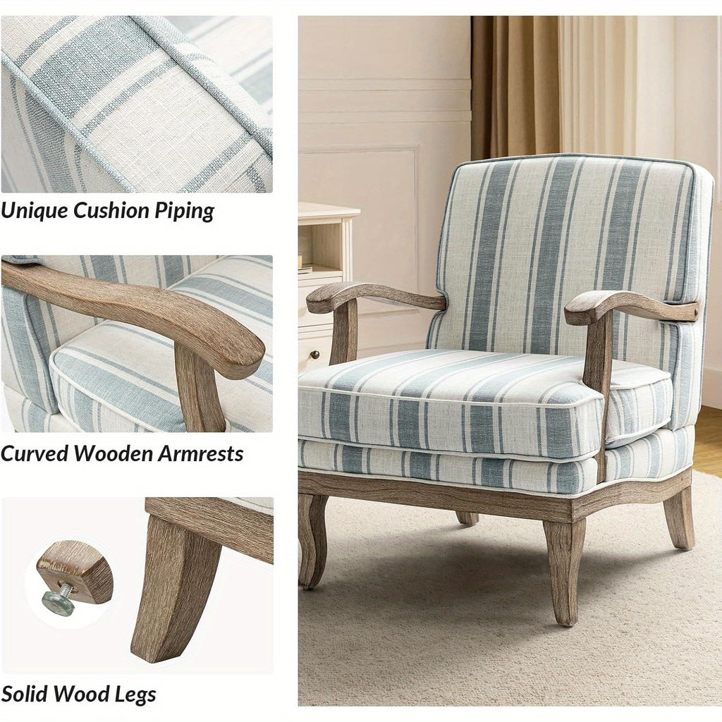 upholstered accent chair   century modern striped chair - Temu