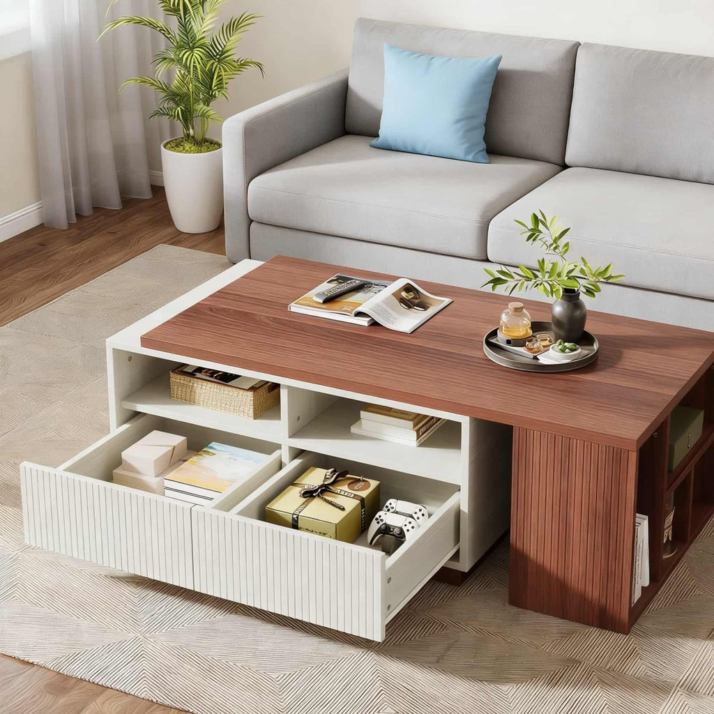 reversible center table living room extendable coffee table - Temu