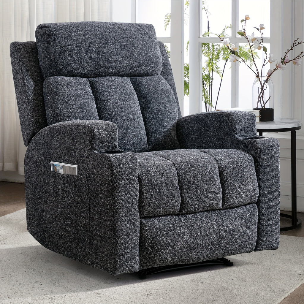 manual recliner chair massage heat soft fabric   - Temu