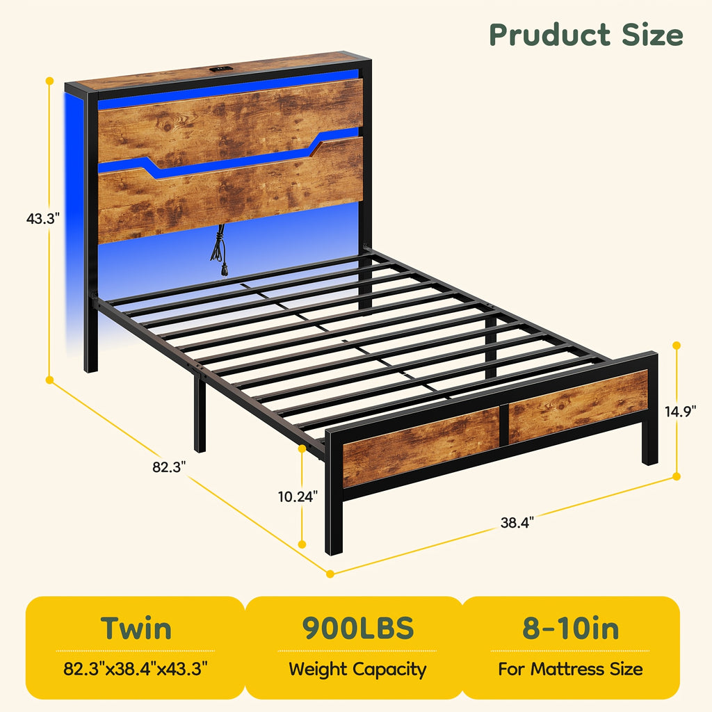 rustic farmhouse king bed frame headboard   - Temu
