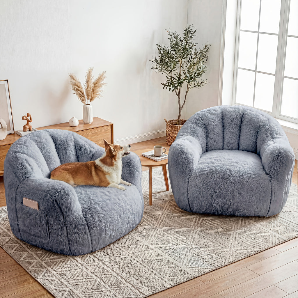 fluffy enormous bean bag chair armrests   - Temu