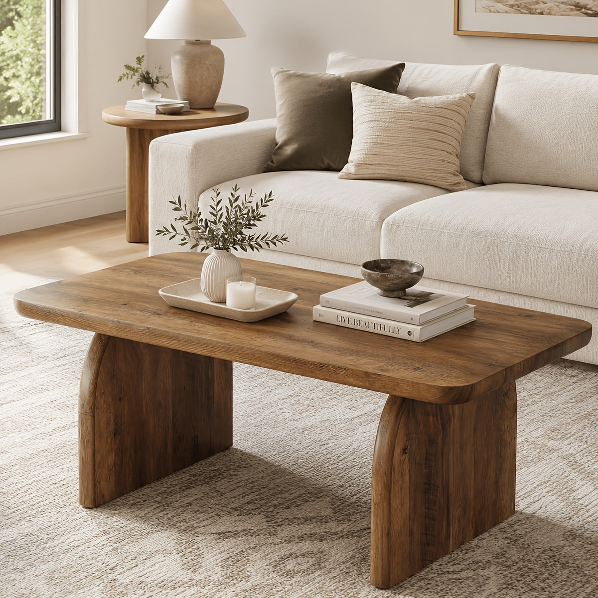rustic wood   table rectangular living room - Temu