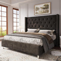 50 wingback bed frame plush beige white - Temu