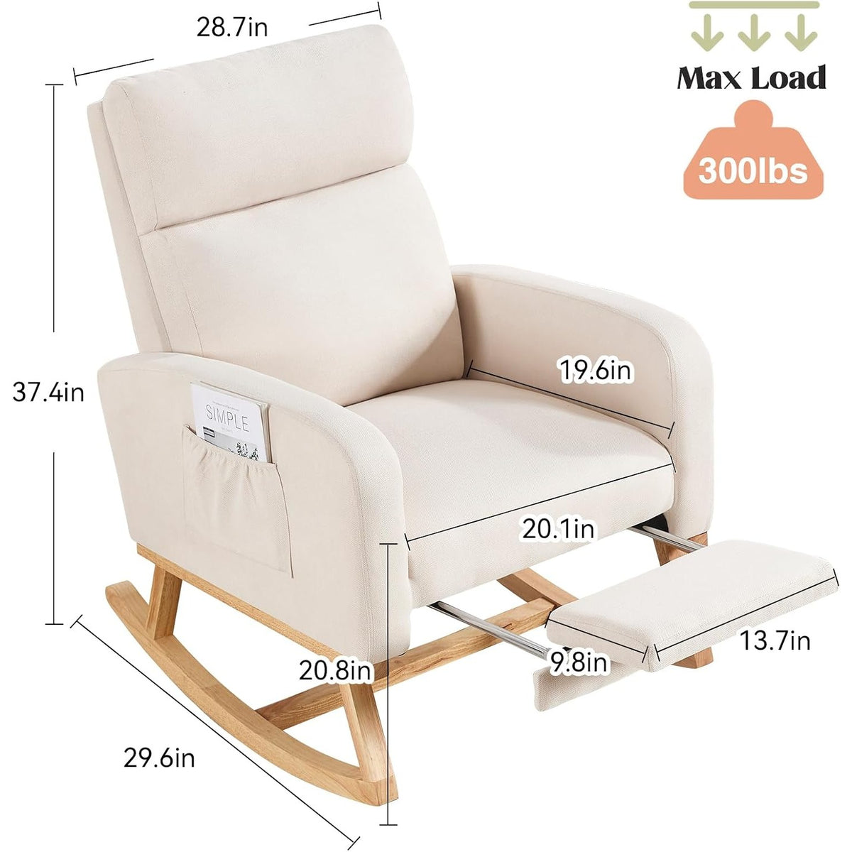 solid wood swivel rocker recliner slow rock mechanism - Temu