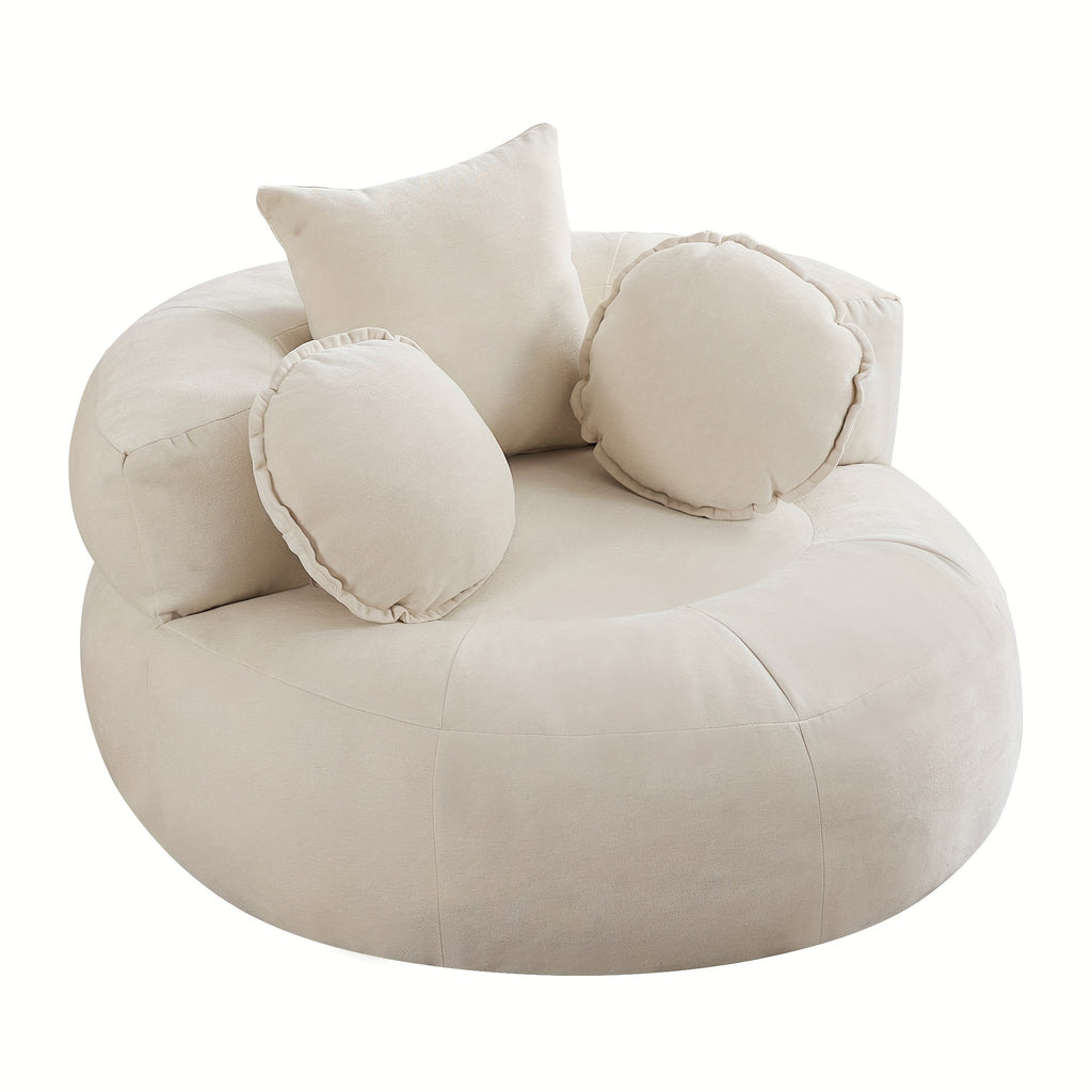 round oversized chair floor sofa chair chenille compressed - Temu