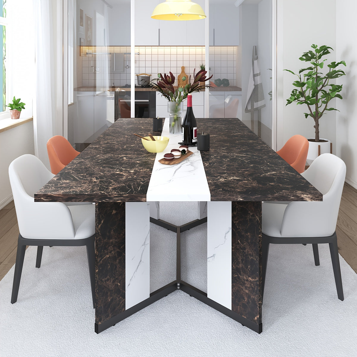 71 rectangle modern dining table office   room - Temu
