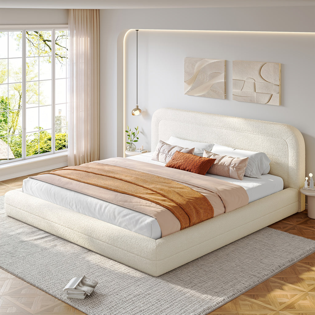 comfortable   platform bed featuring a headboard - Temu