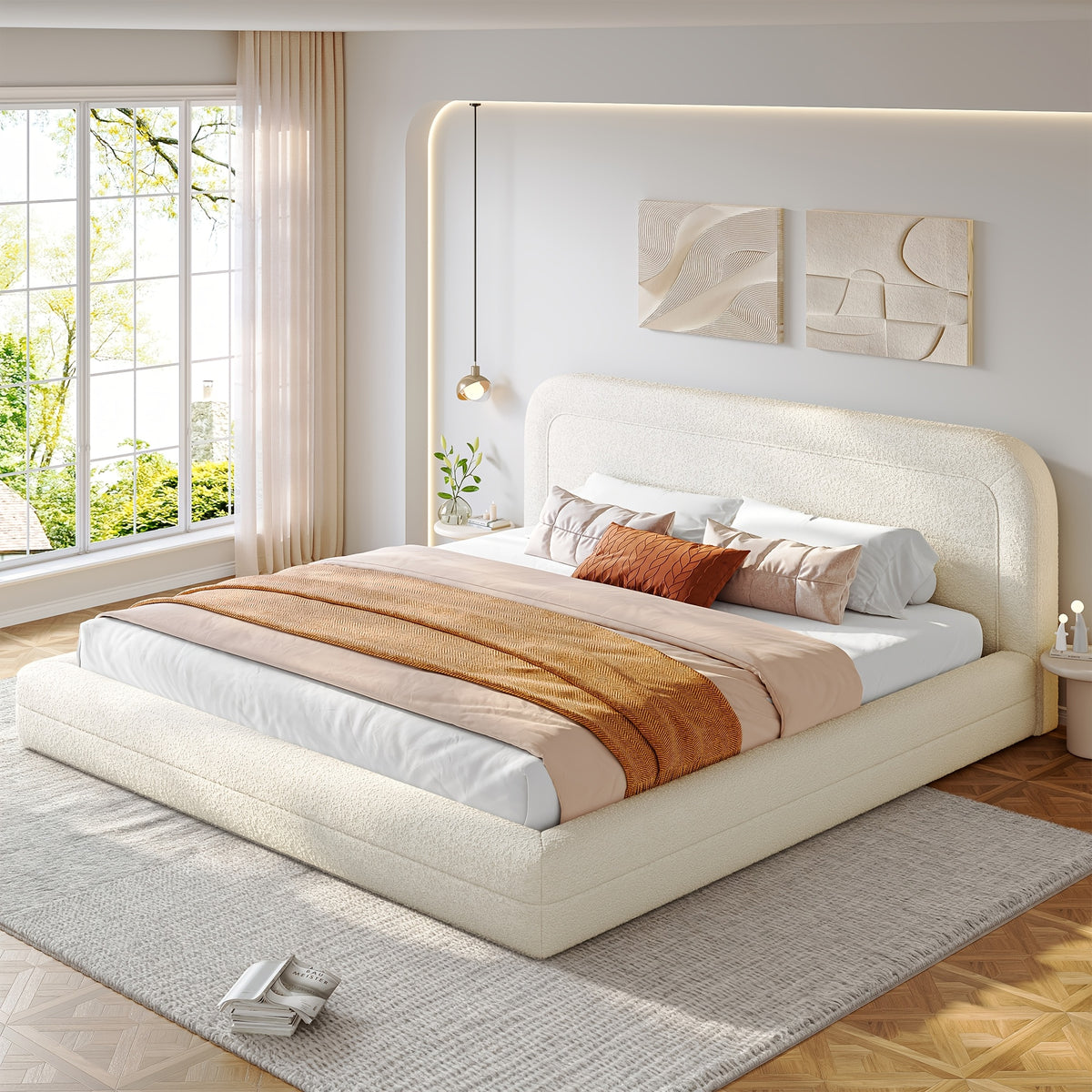 comfortable   platform bed featuring a headboard - Temu
