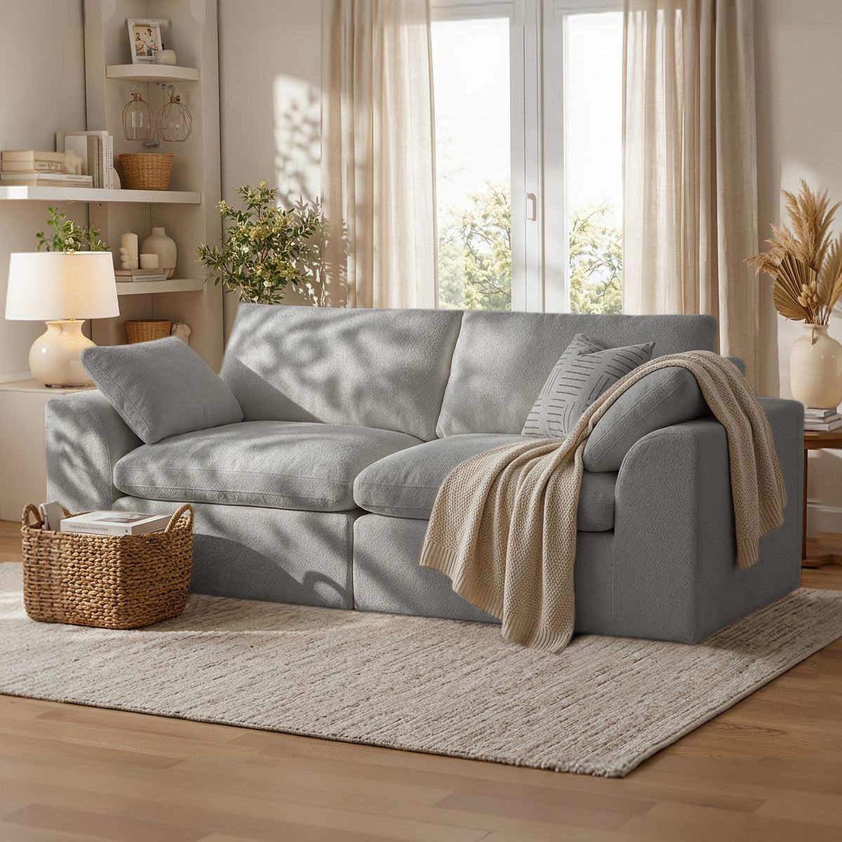 loveseat 2 seater cloud couch comfy deep seat modern small - Temu