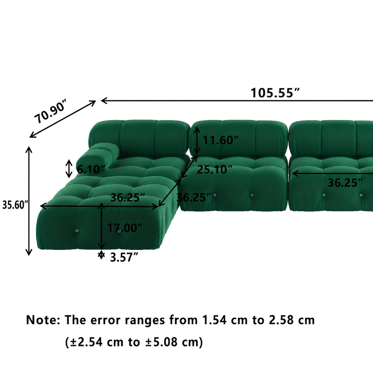 modular sectional sofa 105 55 inch convertible u shaped - Temu