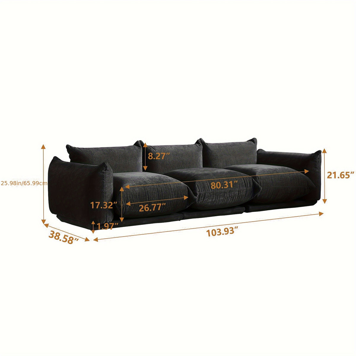 modular sectional sofa 104 chenilleyarn minimalist sofa - Temu