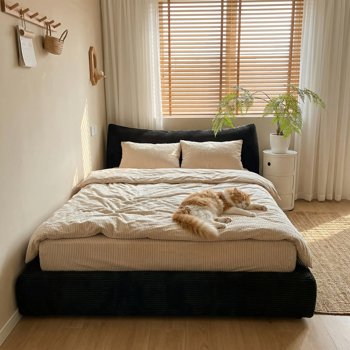 cloud bed frame cat ear design headboard 9 4 thick - Temu