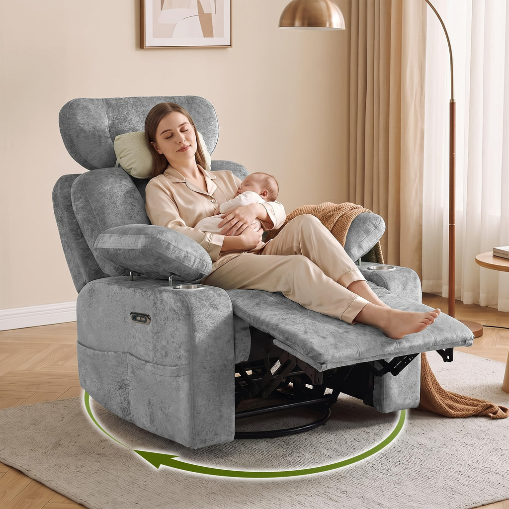 swivel rocking bedroom chair adjustable armrests headrest - Temu