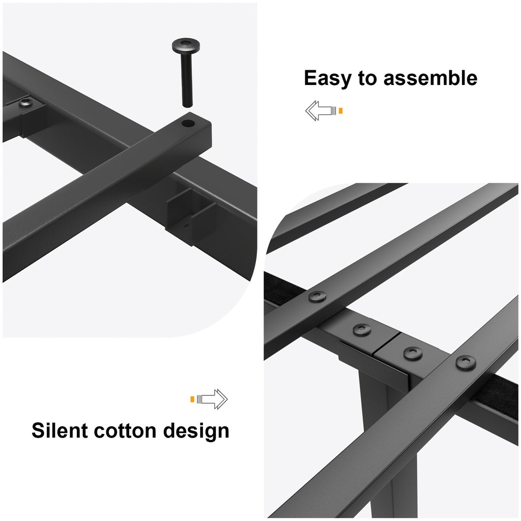 metal platform bed frame 2 tier storage headboard hidden - Temu