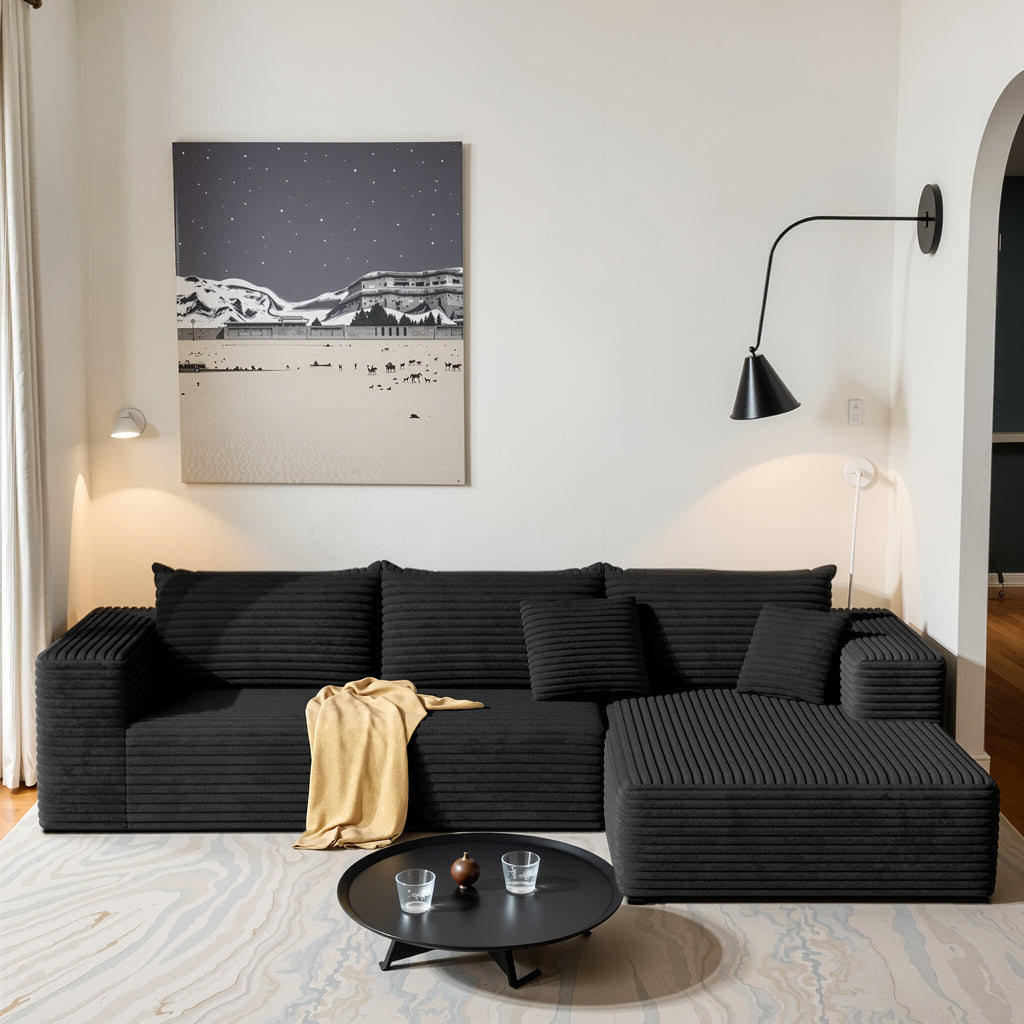 u l shaped corduroy modular sectional sofa bed vacuum - Temu