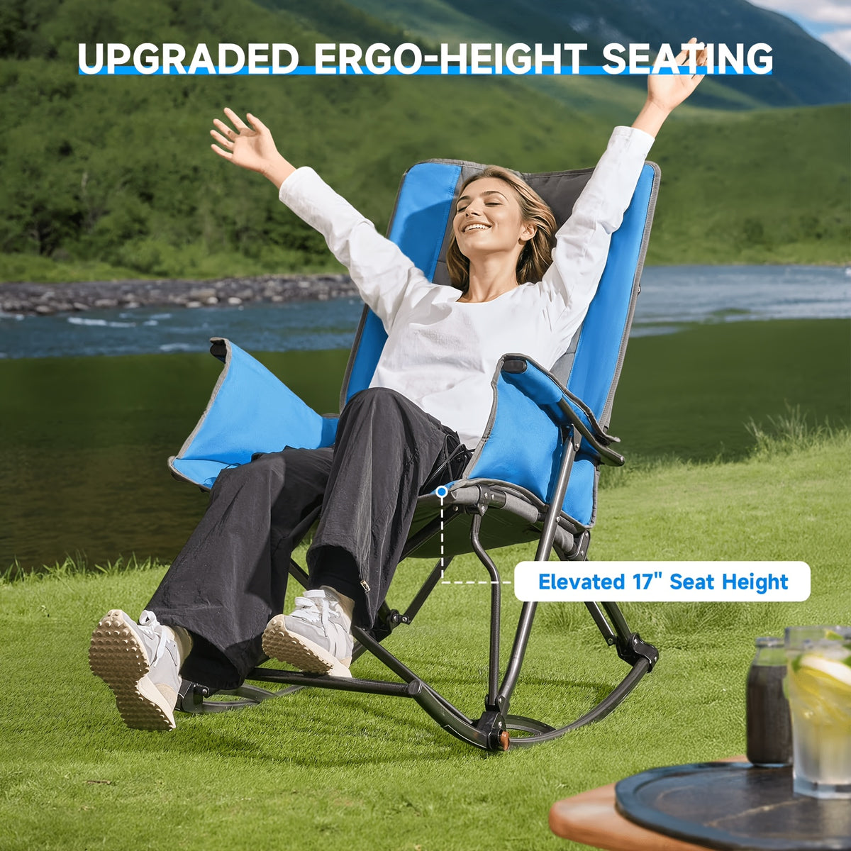 oversized camping chair   rest 330lbs heavy duty folding - Temu