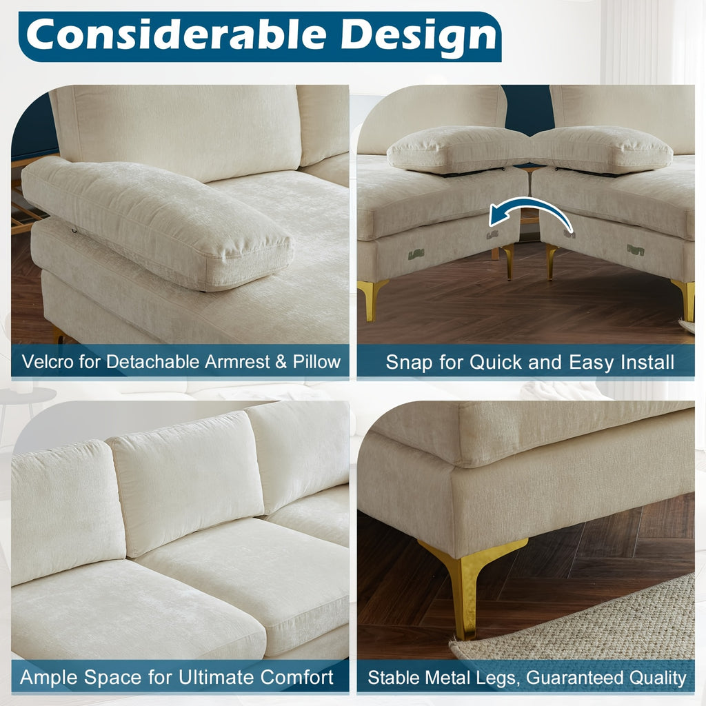 boonlo 110 w large u shape sectional sofa couch 51   - Temu