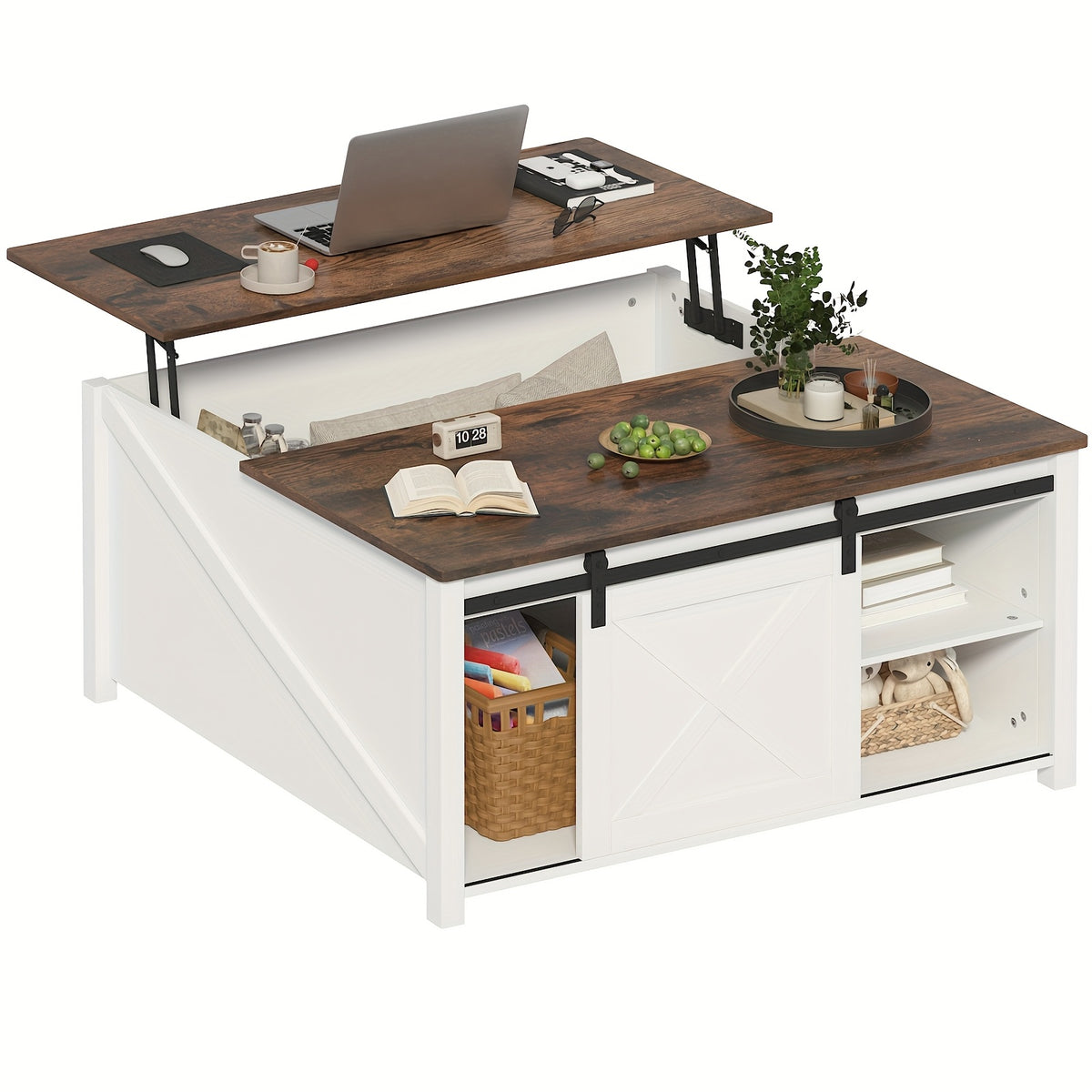 lift top coffee table storage square wood coffee tables - Temu