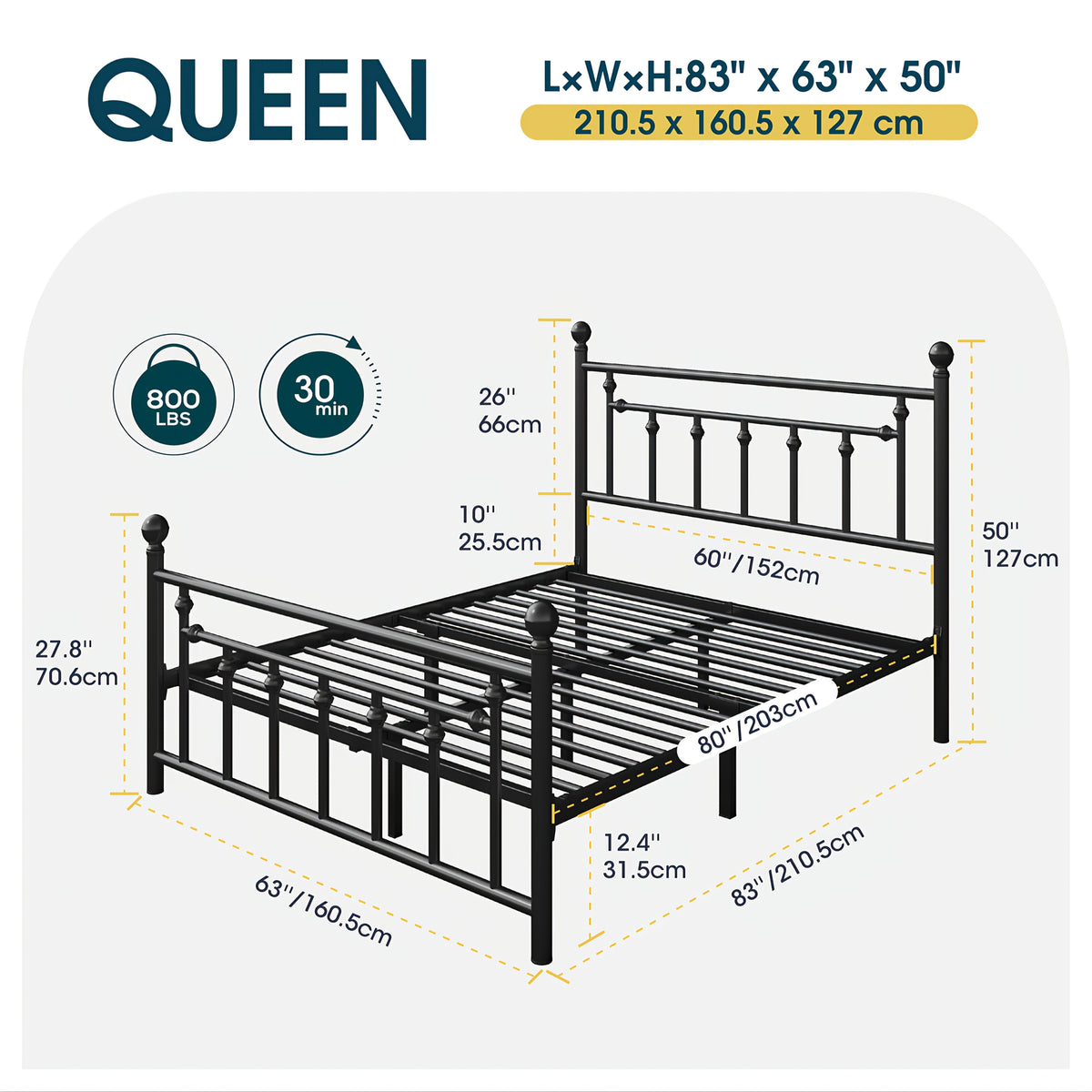contemporary metal bed frame retro iron style head - Temu