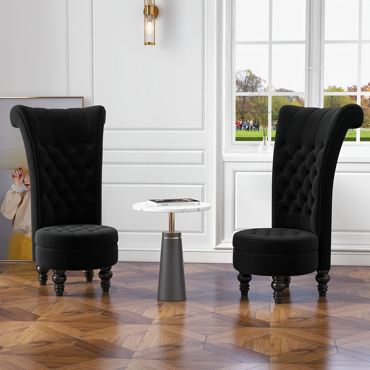 back chair velvet armless accent chair button - Temu
