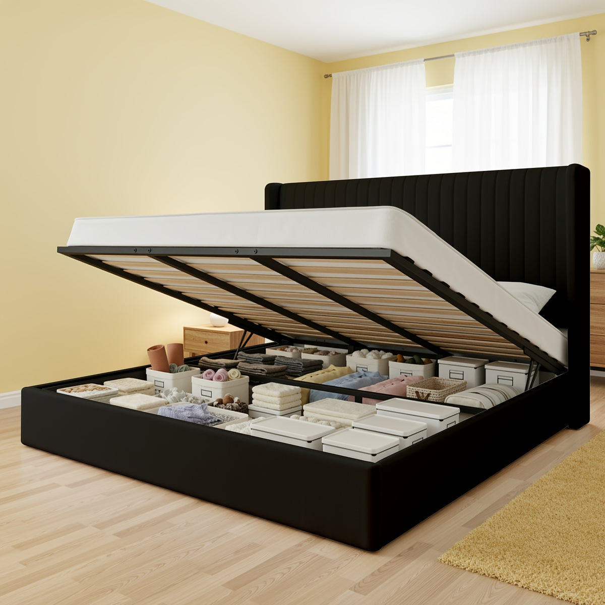 modern lift storage bed frame hydraulic lift bed - Temu