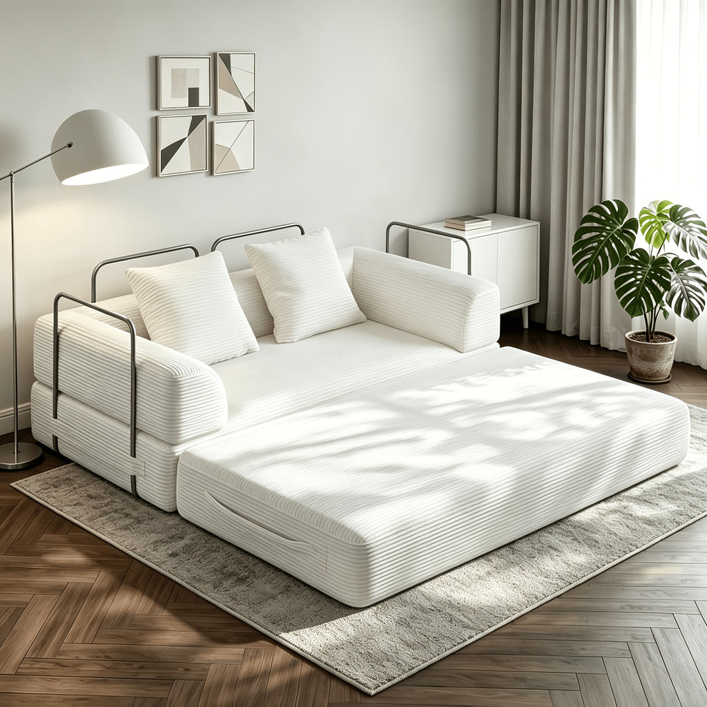 69 w folding sofa bed loveseat 5 in 1 corduroy convertible - Temu