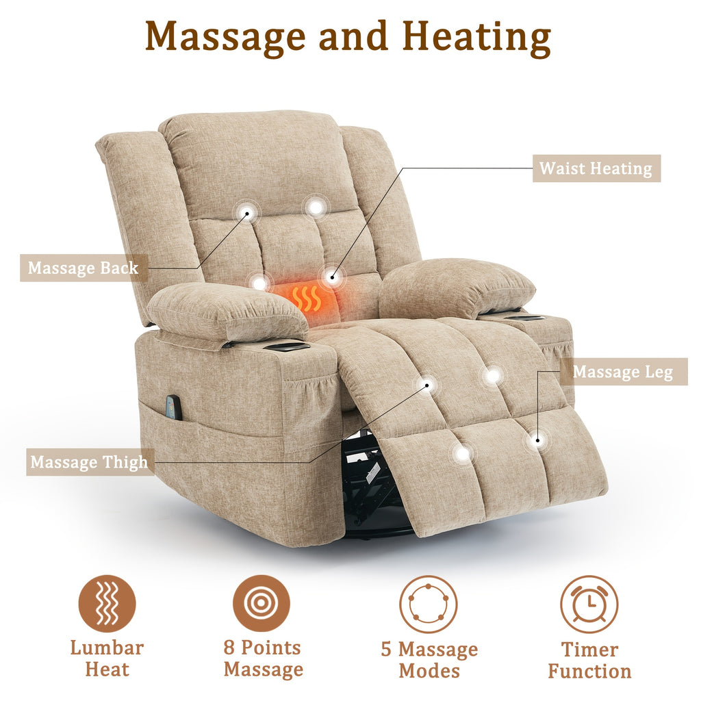 swivel recliner living room single lounge chair medium sized - Temu