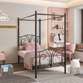 twin size canopy bed frame headboard footboard metal slats - Temu