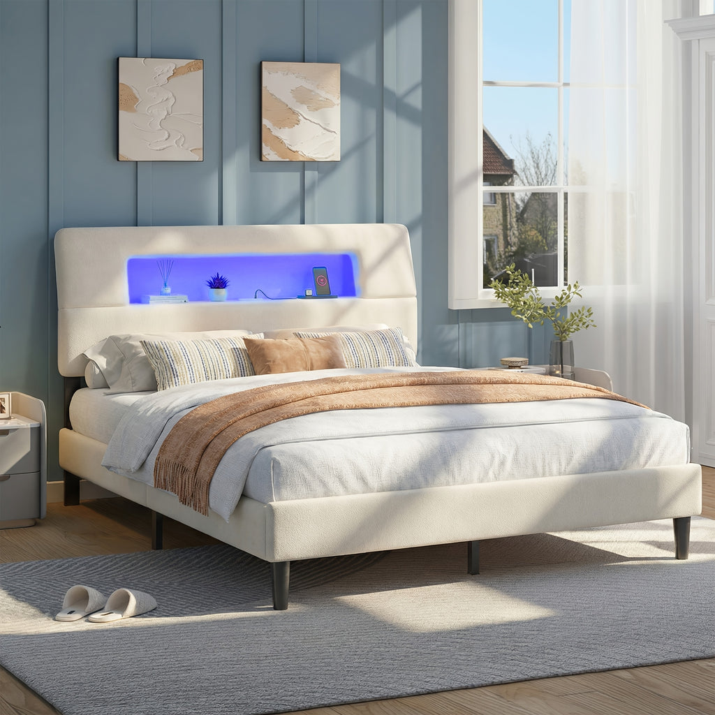 king queen full twin bed frame velvet material soft - Temu