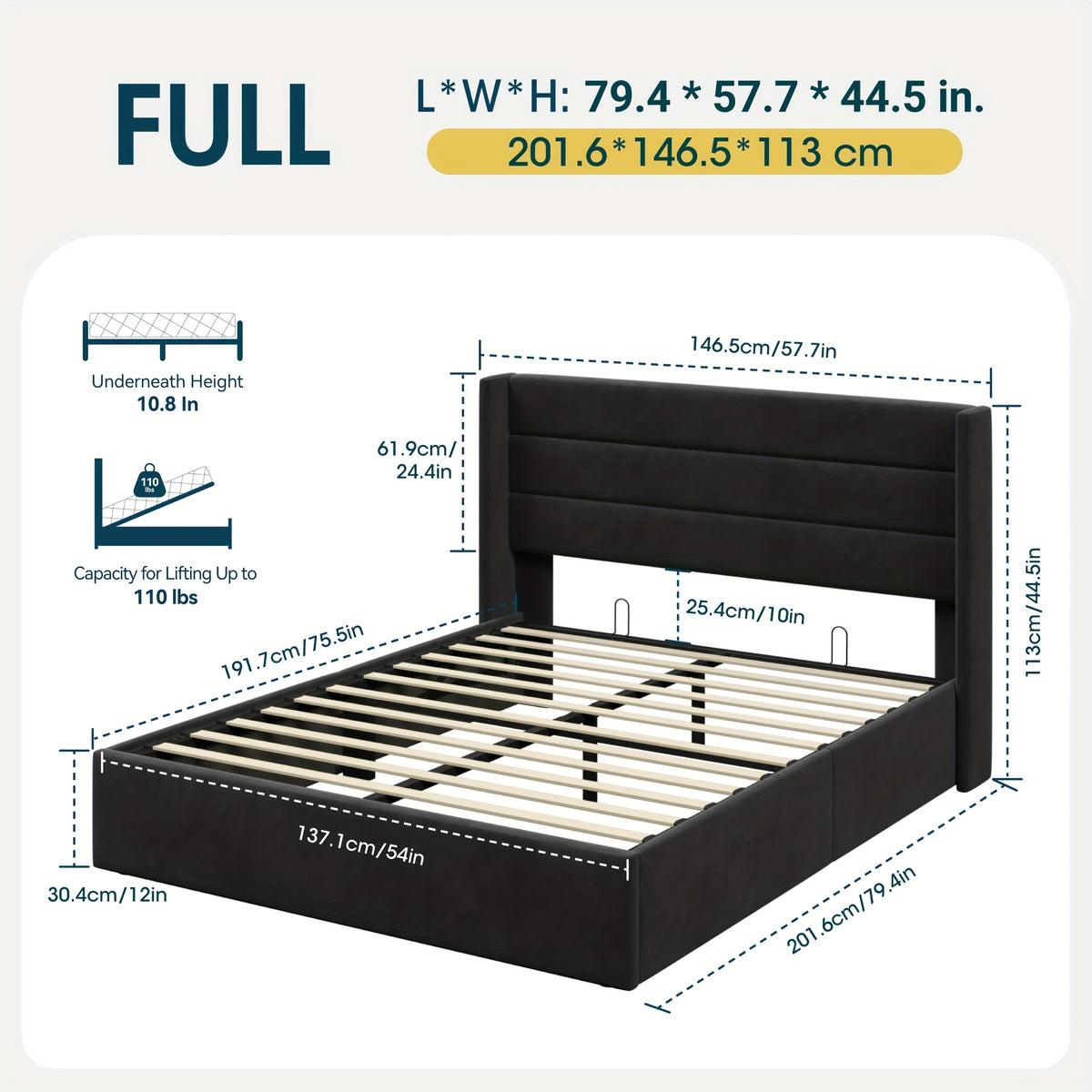 lift storage bed modern wingback upholstered - Temu