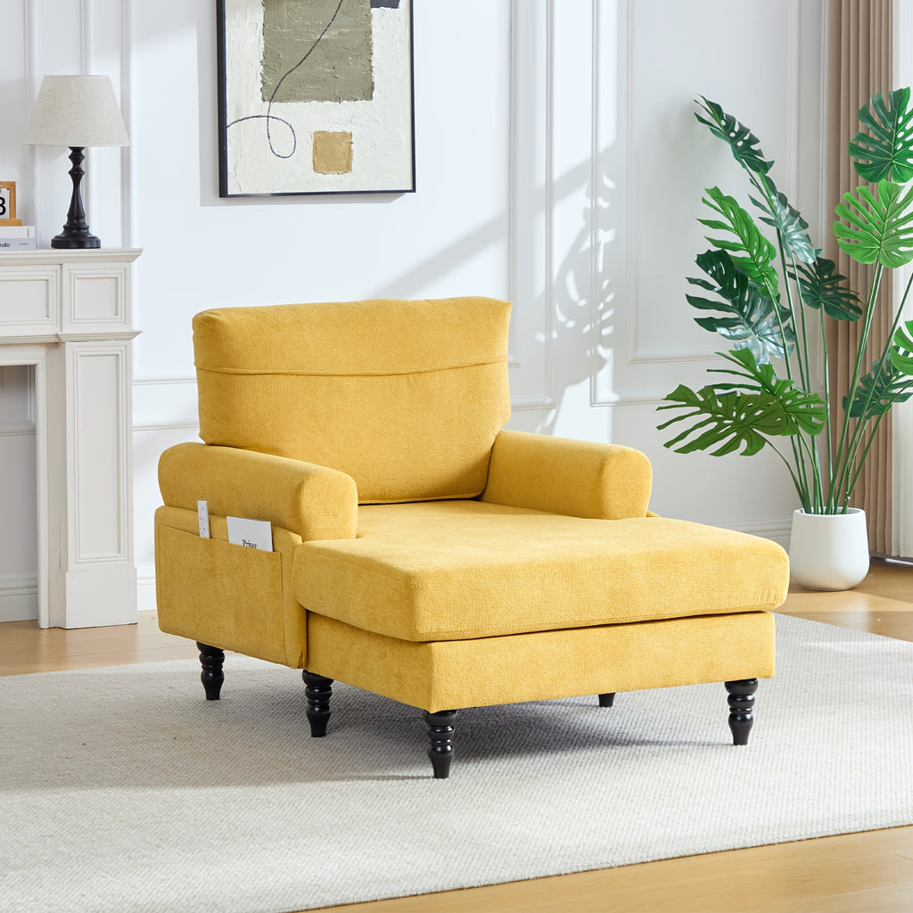 modern chenille chaise lounge comfortable backrest armrests - Temu