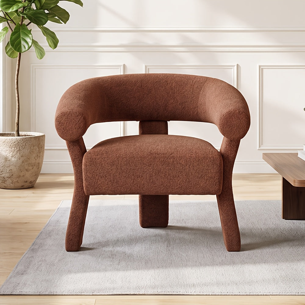 modern   boucle accent chair curved   armchair - Temu