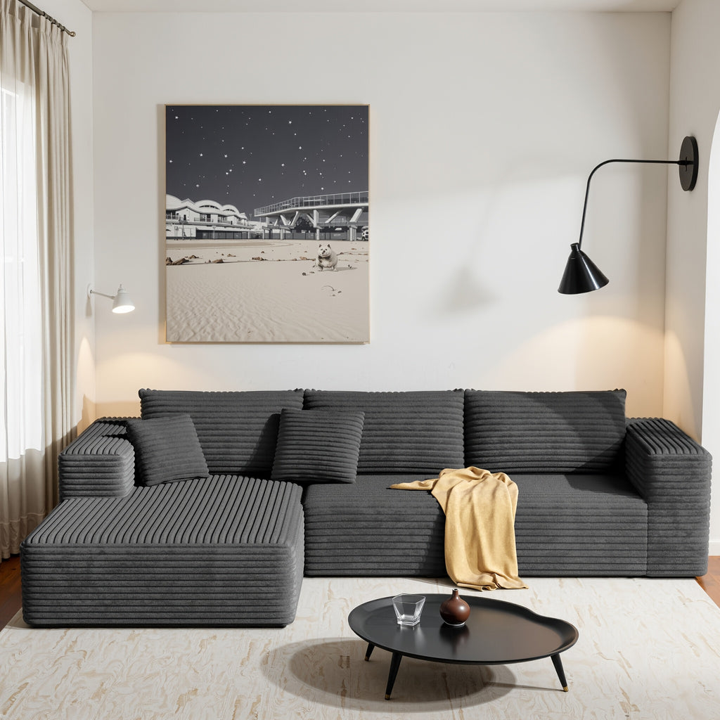 u l shaped corduroy modular sectional sofa bed vacuum - Temu