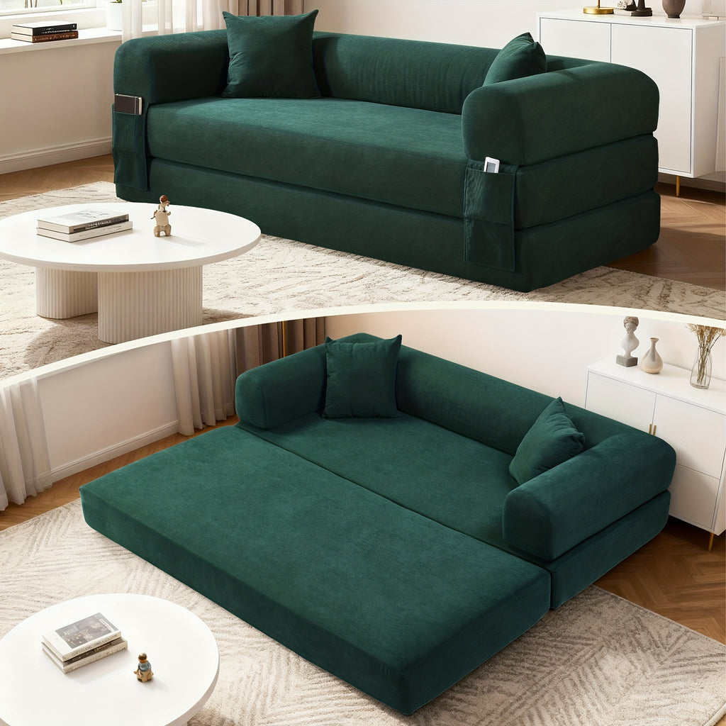 80 convertible sofa bed 3 in 1 corduroy folding pull couch - Temu
