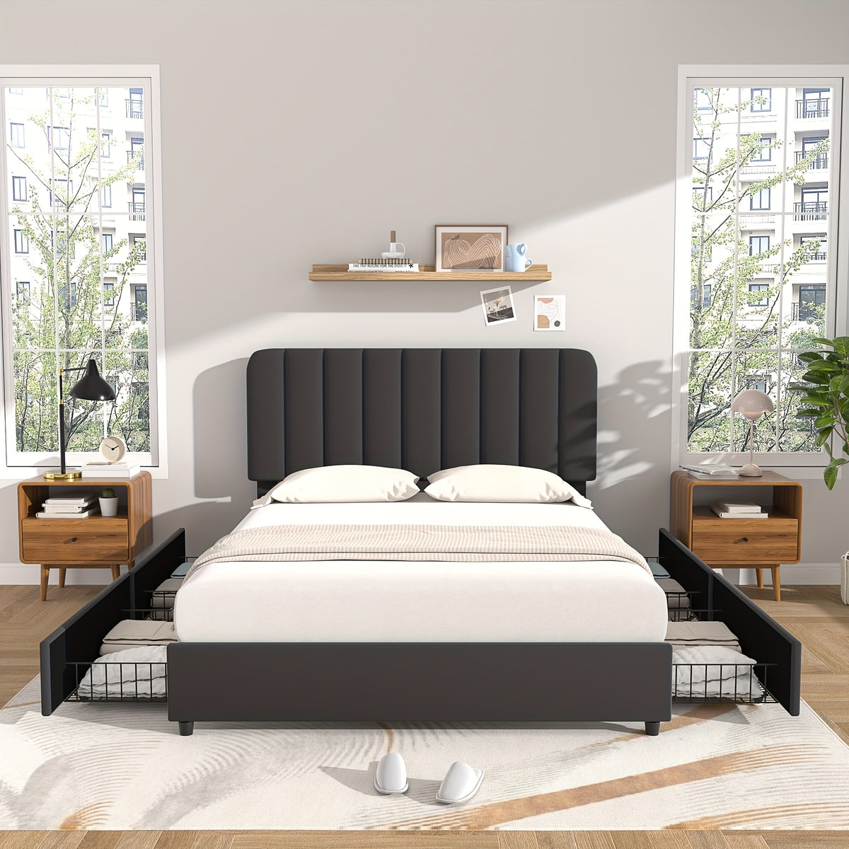 twin full queen king size upholstered bed frame drawers - Temu