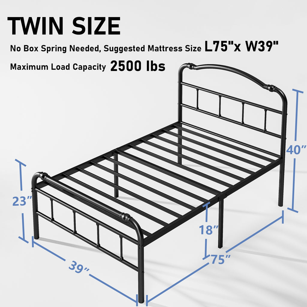 bed frame headboard footboard vintage style steel - Temu