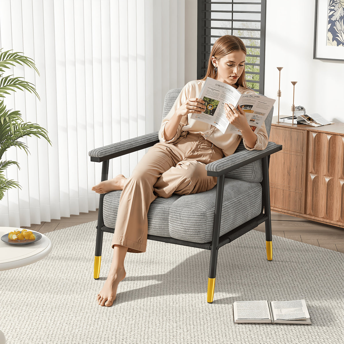 century modern striped recliner chair thick - Temu