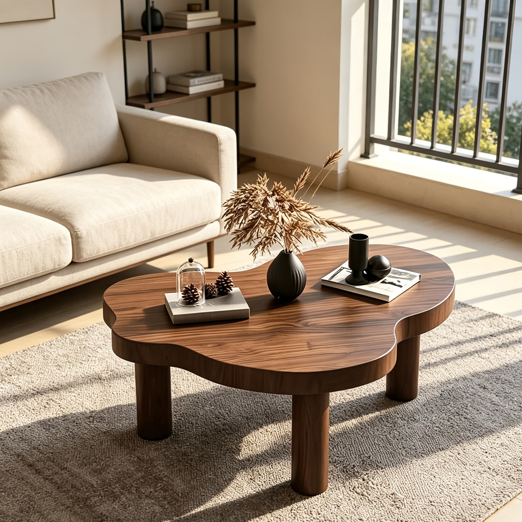 cloud shaped coffee table features thick sturdy wooden legs - Temu