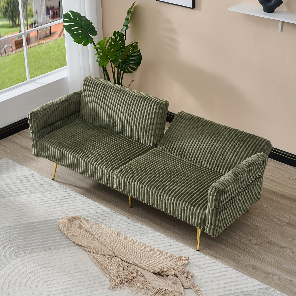 79 inch fleece foldable sofa bed foldable armrests suitable - Temu
