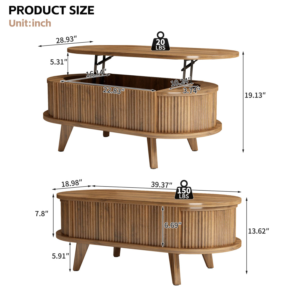 adjustable lift top coffee table hidden storage compartment - Temu