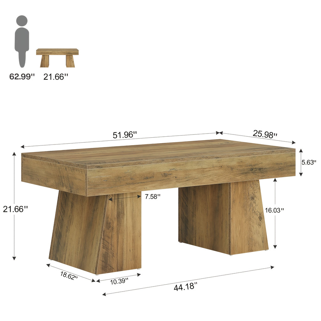 farmhouse coffee table living room rustic wood grain center - Temu
