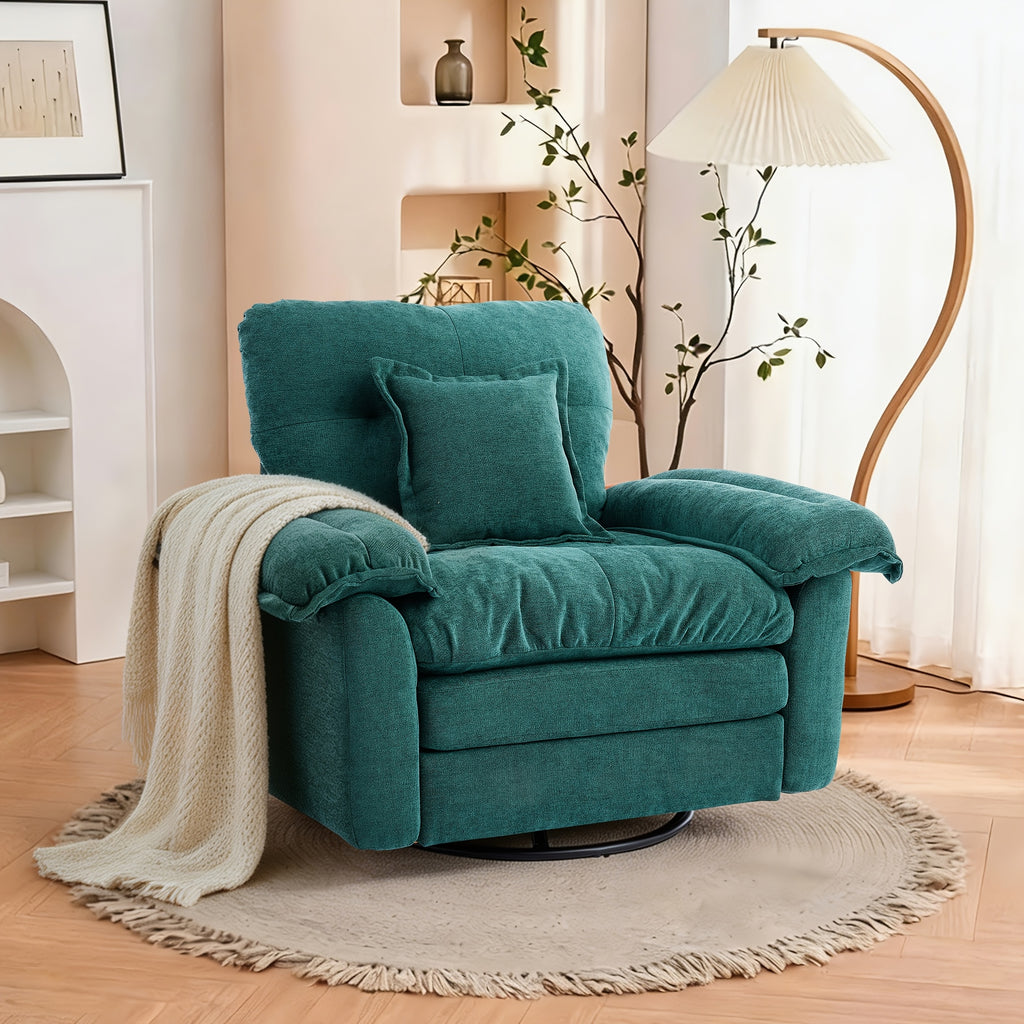 modern chenille swivel accent chair 360 rotation double - Temu