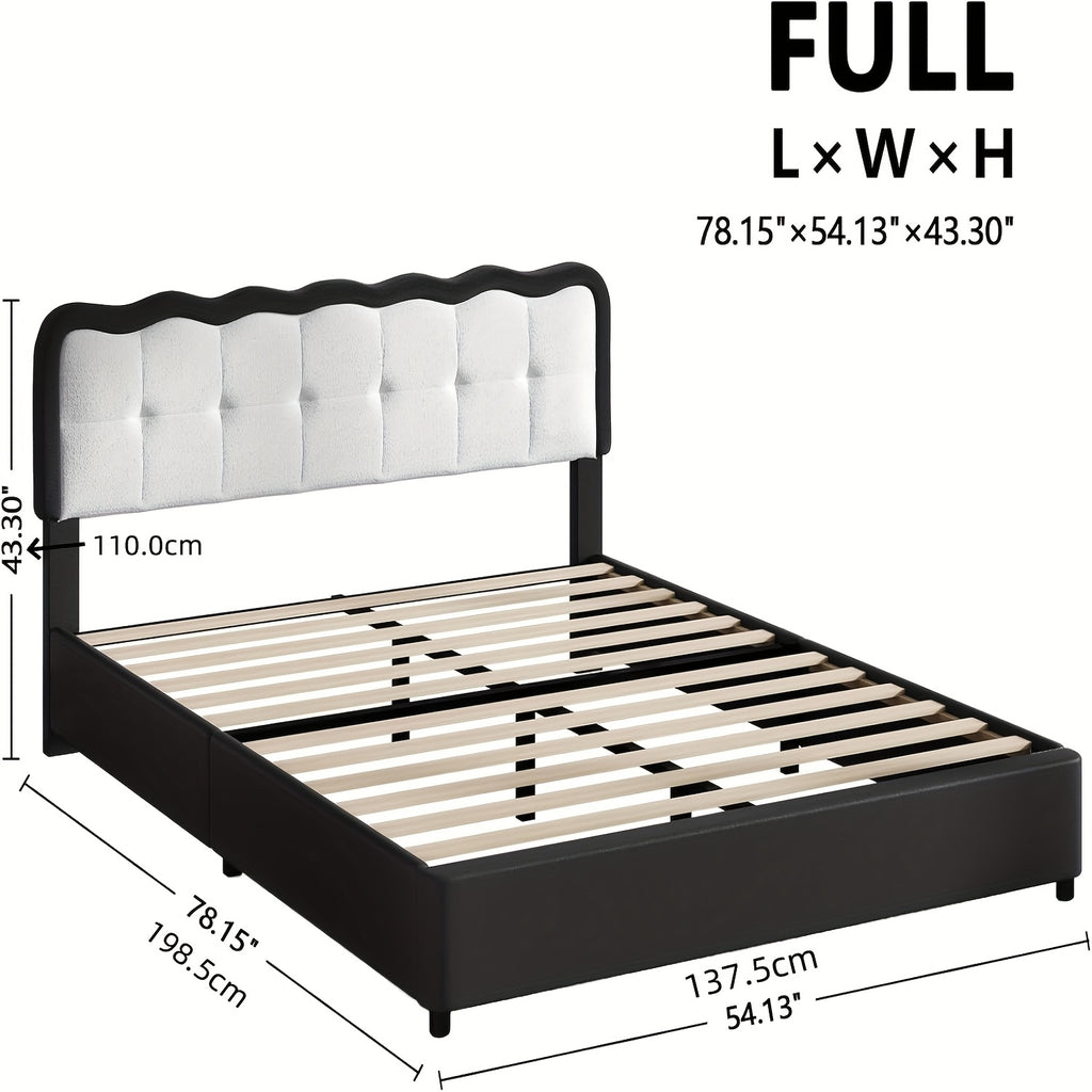 twin full size bed frame cloud bed frame pu leather - Temu