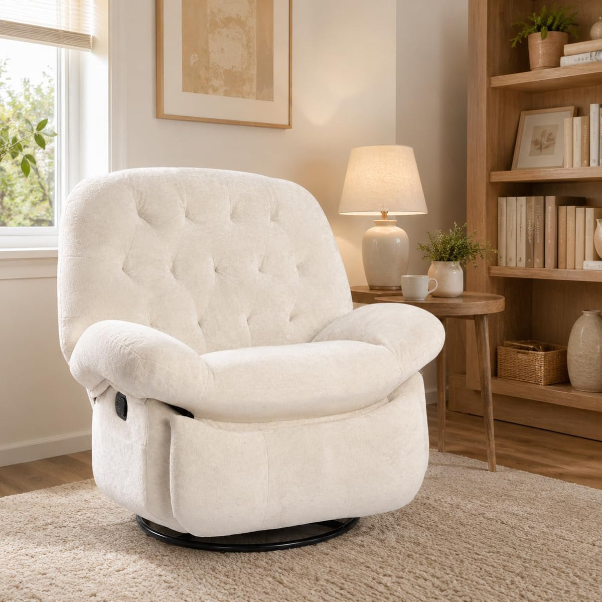 swivel rocker recliner chair living room 360 rotating glider - Temu