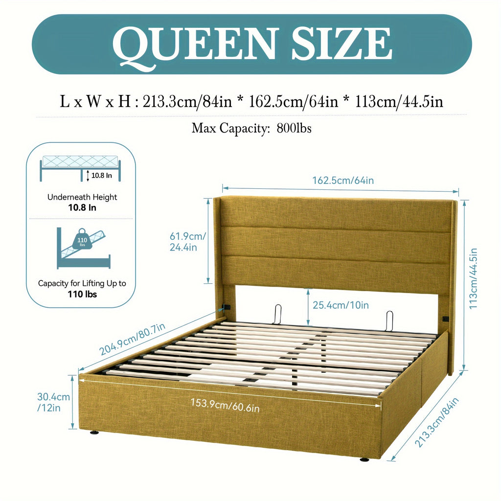 full queen king size lift storage upholstered - Temu
