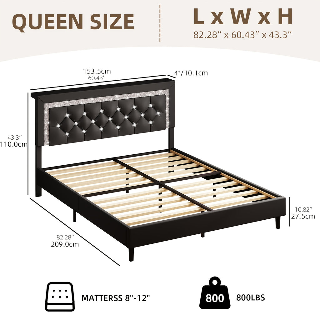 twin full queen king size bed frame storage headboard - Temu
