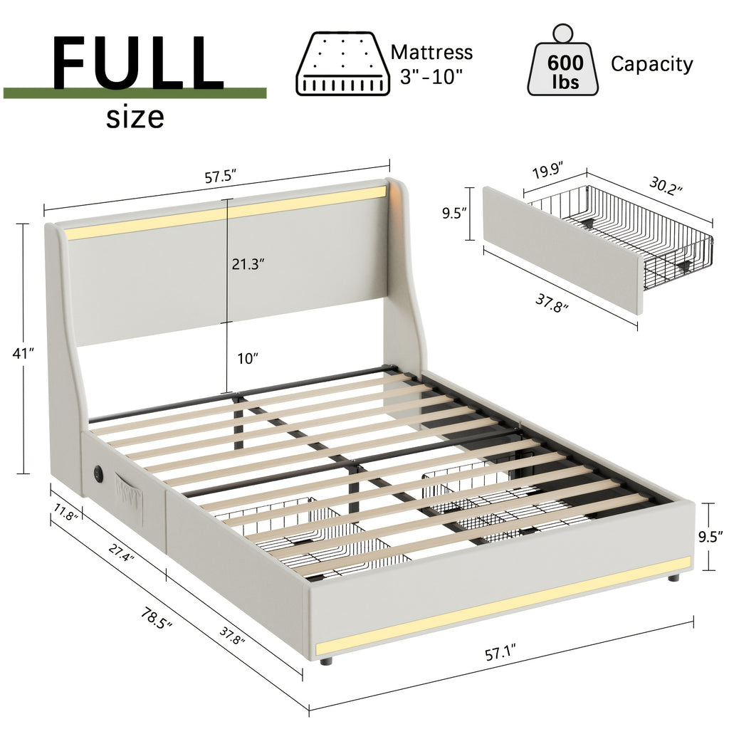 queen size bed frame storage drawers upholstered platform - Temu