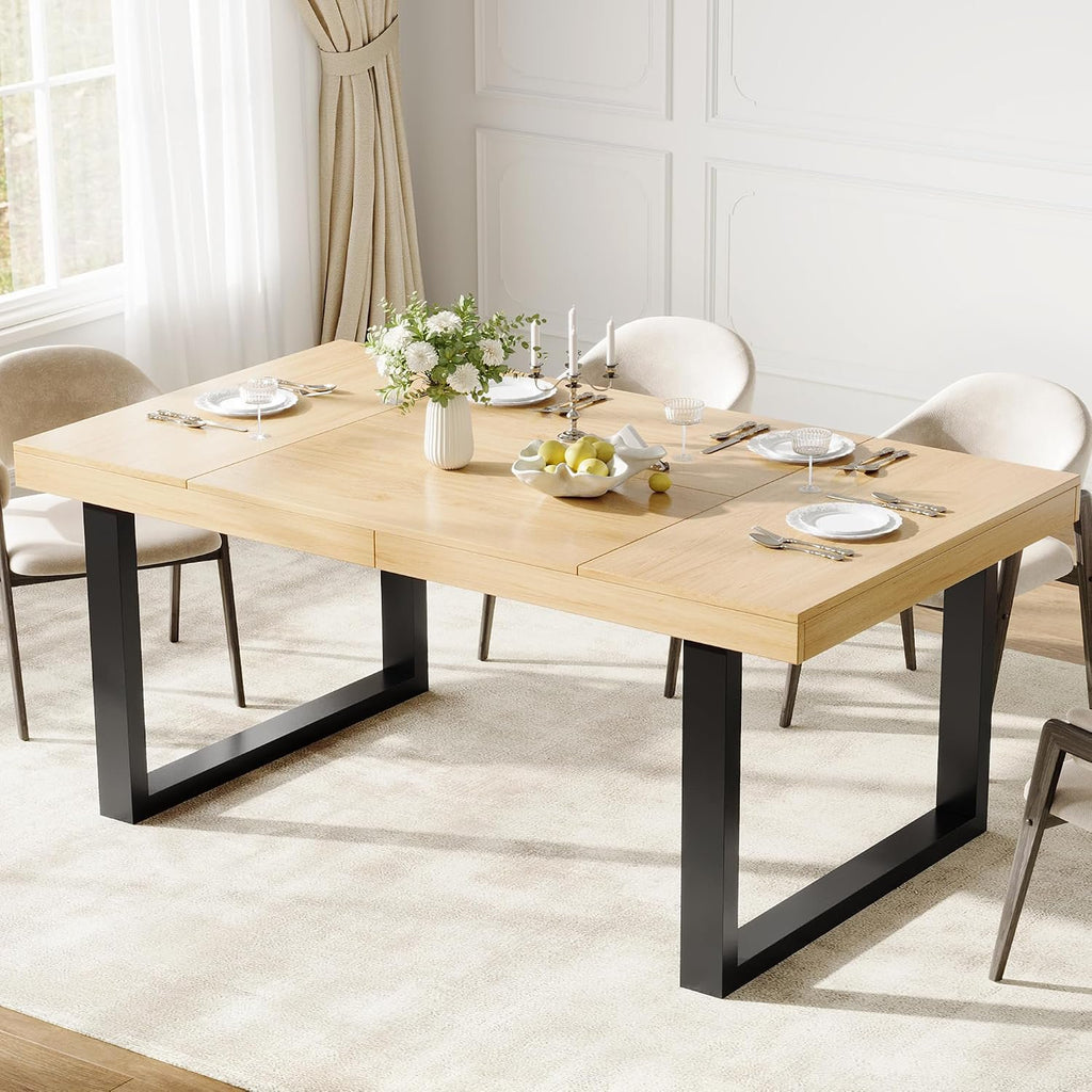 70 8 rustic farmhouse dining table 6 8 kitchen table metal - Temu